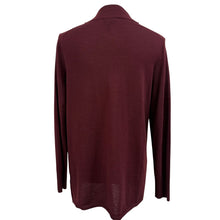 Load image into Gallery viewer, Talbots Open-Front Merino Wool Cardigan Burgundy Medium