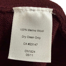 Load image into Gallery viewer, Talbots Open-Front Merino Wool Cardigan Burgundy Medium