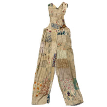 Load image into Gallery viewer, Vintage 90s Patchwork Rayon Overalls Size Small
