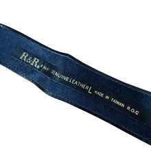 Load image into Gallery viewer, 80s Black Leather Cinch Belt with Gold Buckle Size Large