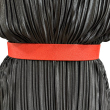 Load image into Gallery viewer, 80s Ornate Gold Buckle Red Cinch Belt Size Medium