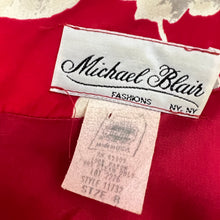 Load image into Gallery viewer, 1980s Red Floral Short Sleeve Dress Size 8