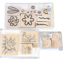 Load image into Gallery viewer, Vintage Stampin Up Wood Mounted Rubber Stamp Lot - 21 Pc Garden & Floral