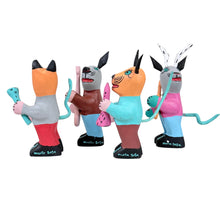 Load image into Gallery viewer, Vintage Martin Sosa Oaxacan Wood Animal Musician Band Set of 4