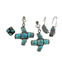 Load image into Gallery viewer, Vintage Southwestern Silver & Turquoise Earrings Curated Set