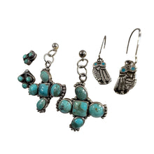 Load image into Gallery viewer, Vintage Southwestern Silver & Turquoise Earrings Curated Set