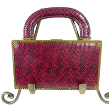 Load image into Gallery viewer, 50s Red Snakeskin Evans Elegance Vanity Case with Lipstick & Mirror