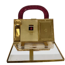 Load image into Gallery viewer, 50s Red Snakeskin Evans Elegance Vanity Case with Lipstick & Mirror