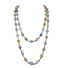 Load image into Gallery viewer, 1950s West Germany Multi-Color Lucite Station Flapper Necklace 52"