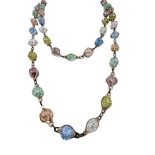 Load image into Gallery viewer, 1950s West Germany Multi-Color Lucite Station Flapper Necklace 52"