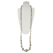 Load image into Gallery viewer, 1950s West Germany Multi-Color Lucite Station Flapper Necklace 52"