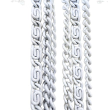 Load image into Gallery viewer, 60s Monet White Enamel Triple Strand Multi-Chain Necklace 54"