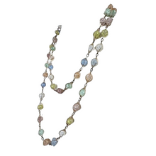 Load image into Gallery viewer, 1950s West Germany Multi-Color Lucite Station Flapper Necklace 52"