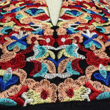 Load image into Gallery viewer, Black Cotton Embroidered Tunic Top with Pom Pom Sleeves Size Small