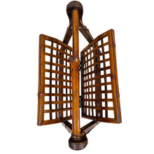 Load image into Gallery viewer, Mid-century Bamboo & Wood Folding Magazine Rack