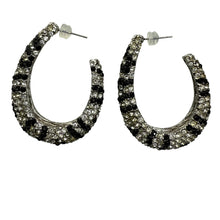 Load image into Gallery viewer, Rhinestone Animal Print Hoop Earrings