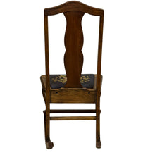 Load image into Gallery viewer, Children's Antique Victorian Oak Rocking Chair w Needlepoint Seat