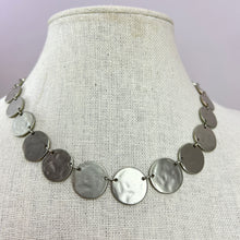 Load image into Gallery viewer, Silver Tone Disk Chain Necklace 16"