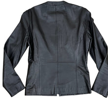 Load image into Gallery viewer, Cropped Black Leather Jacket Size XS