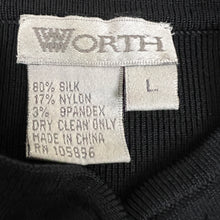 Load image into Gallery viewer, Black Knit Silk Zip Cardigan Size Large