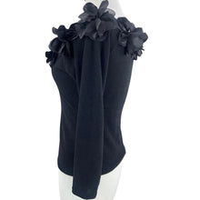 Load image into Gallery viewer, Vintage Black Statment Boat Neck Top Size Medium