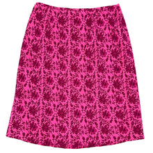 Load image into Gallery viewer, Pink Floral Silk Midi Skirt Size 14