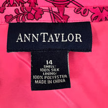 Load image into Gallery viewer, Pink Floral Silk Midi Skirt Size 14