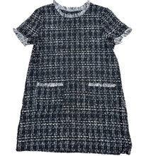 Load image into Gallery viewer, Black Tweed Plaid Shift Dress Size Large