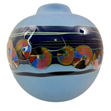Load image into Gallery viewer, J. Byron Round Blue Art Glass Vase