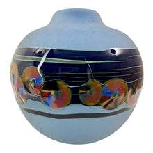Load image into Gallery viewer, J. Byron Round Blue Art Glass Vase