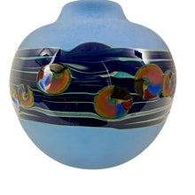 Load image into Gallery viewer, J. Byron Round Blue Art Glass Vase