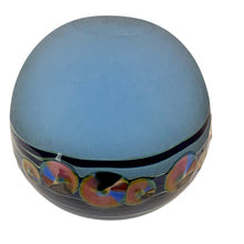 Load image into Gallery viewer, J. Byron Round Blue Art Glass Vase