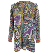 Load image into Gallery viewer, Rare Vintage 80s Missoni Paris Postcard Intarsia Knit Sweater Size Large