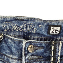 Load image into Gallery viewer, Miss Me Y2K Low Rise Bermuda Denim Shorts Size 26"