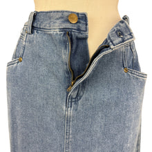 Load image into Gallery viewer, Vintage 90s Midi Cotton Denim Pencil Skirt Size 6P