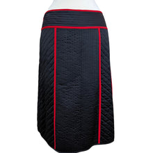 Load image into Gallery viewer, VTG Black & Red Silk A Line Skirt Size 6