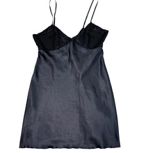 Load image into Gallery viewer, Vintage August Silk Lace Trim Black Satin Half Slip Size Large