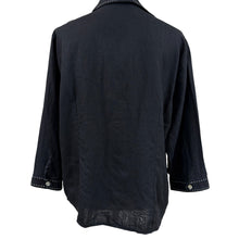 Load image into Gallery viewer, Black Linen Contrast Stitch Button up Shirt Large