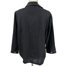 Load image into Gallery viewer, Black Linen Contrast Stitch Button up Shirt Large