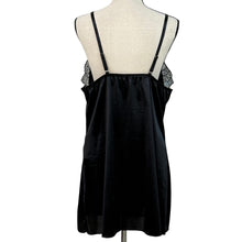 Load image into Gallery viewer, Black Nylon & Lace Trimmed Slip Nighty Size XL
