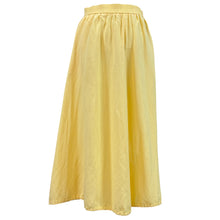 Load image into Gallery viewer, 90s Long Pale Yellow Linen Rayon Skirt w Pockets Size 10
