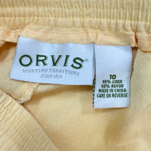 Load image into Gallery viewer, 90s Long Pale Yellow Linen Rayon Skirt w Pockets Size 10