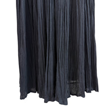 Load image into Gallery viewer, 90s Long Black Rayon Crinkle Broomstick Skirt Size Medium