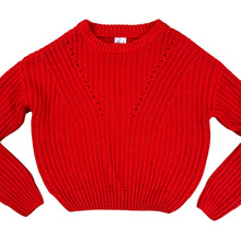 Load image into Gallery viewer, Alya Red Cropped Pullover Knit Sweater Size Small