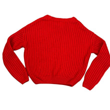 Load image into Gallery viewer, Alya Red Cropped Pullover Knit Sweater Size Small