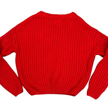 Load image into Gallery viewer, Alya Red Cropped Pullover Knit Sweater Size Small