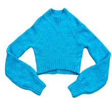 Load image into Gallery viewer, Urban Outfitters Turquoise Cropped Pullover Sweater Size Small Petite