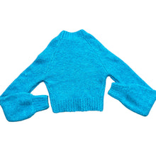 Load image into Gallery viewer, Urban Outfitters Turquoise Cropped Pullover Sweater Size Small Petite