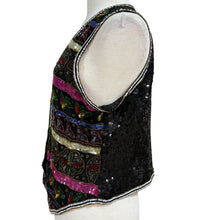 Load image into Gallery viewer, Vintage 90s Beaded Holiday Sequin Vest