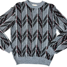 Load image into Gallery viewer, 80s Wool Blend Pullover Chevron Knit Sweater Size Medium